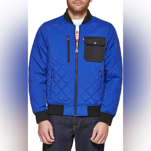 Levi's Other - 316-Levi's men's diamond quilted bomber jacket in blue